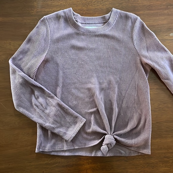 Madewell Texture & Thread Jacquard Knot Front Top in Mauve - Picture 3 of 5